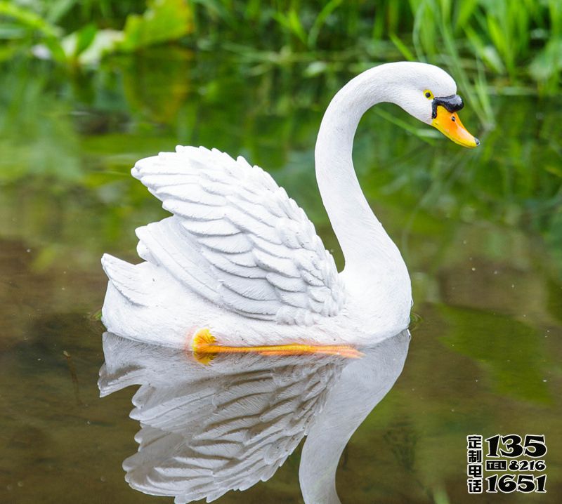 池塘庭院別墅水池仿真動物玻璃鋼天鵝雕塑